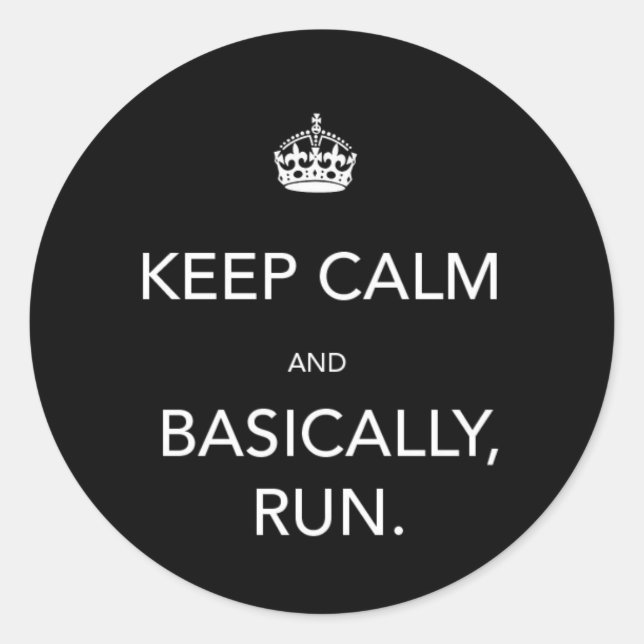 Keep Calm Classic Round Sticker (Front)