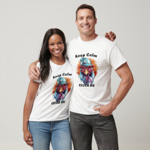 Keep Calm Cluck On Suggestive Chicken Pun Rooster T-Shirt