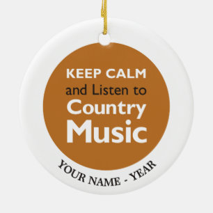 Keep Calm Country Ceramic Tree Decoration