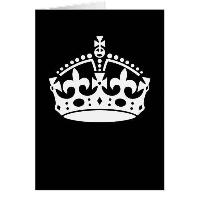 KEEP CALM CROWN Icon on Black Customise This (Front)