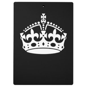 KEEP CALM CROWN Icon on Black Customise This Clipboard