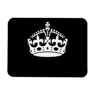 KEEP CALM CROWN Icon on Black Customise This Magnet
