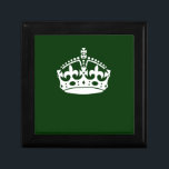 Keep Calm Crown Icon on Forest Green Gift Box<br><div class="desc">A classic Keep Calm Crown on a deep forest green decor. You can customise this with your text if you wish. 
 
 

 
Use the "Ask this Designer" link to contact us with your special design requests or for some assistance with your customisation needs.</div>