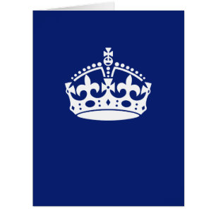 Keep Calm Crown Icon on Navy Blue