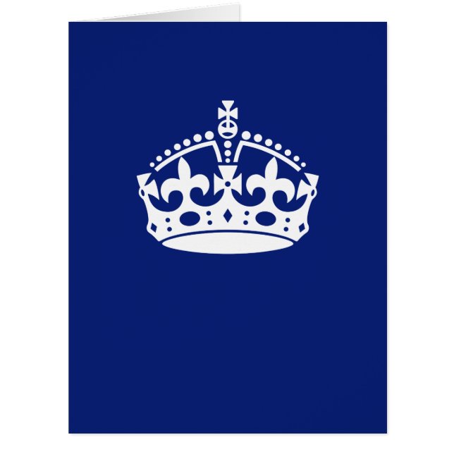 Keep Calm Crown Icon on Navy Blue (Front)