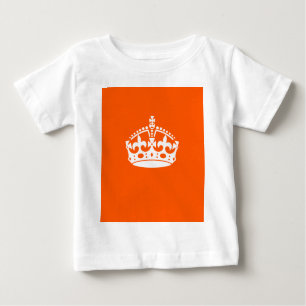 KEEP CALM CROWN Icon on Orange Customise This Baby T-Shirt