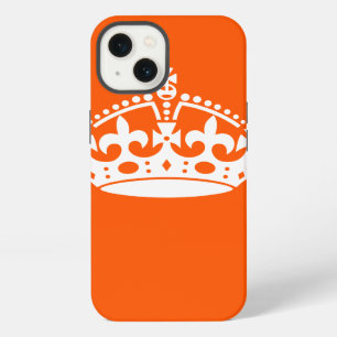 KEEP CALM CROWN Icon on Orange Customise This iPhone Case