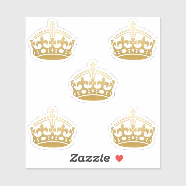 Keep Calm Crown in Faux Gold (Sheet)
