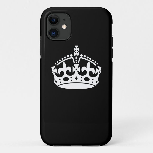 KEEP CALM CROWN on Black Customise This! Case-Mate iPhone Case (Back)