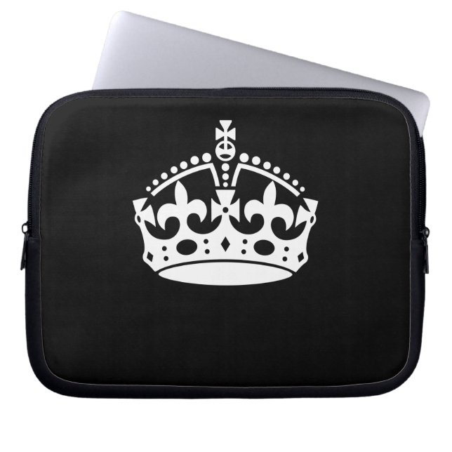 KEEP CALM CROWN on Black Customise This! Laptop Sleeve (Front)
