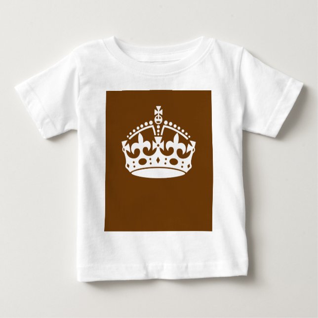 Keep Calm Crown on Brown Baby T-Shirt (Front)
