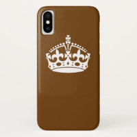 Keep Calm Crown on Brown Decor