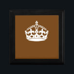 Keep Calm Crown on Brown Decor Gift Box<br><div class="desc">Keep Calm Crown on Chocolate Brown. You can customise this with your text. 
 
 
Use the "Ask this Designer" link to contact us with your special design requests or for some assistance with your customisation needs.</div>