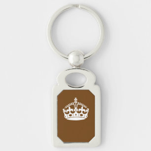 Keep Calm Crown on Brown Key Ring