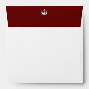 Keep Calm Crown on Burgundy Red Decor Envelopes