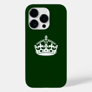 Keep Calm Crown on Forest Green Case-Mate iPhone 14 Pro Case