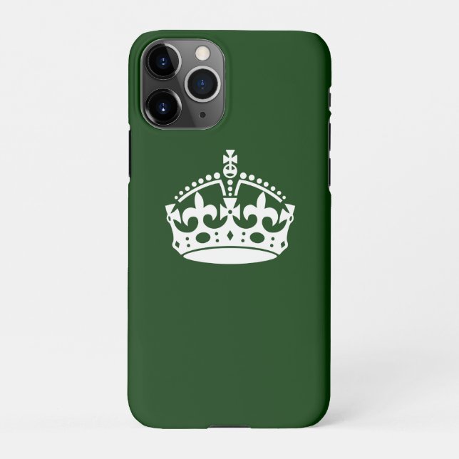 KEEP CALM CROWN on Forest Green Customise This iPhone Case (Back)