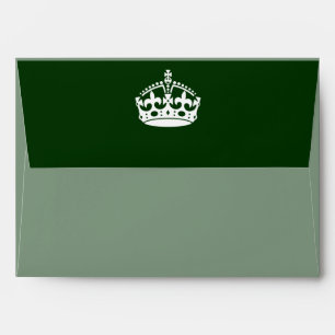 KEEP CALM CROWN on Green Customise This Envelope