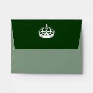 KEEP CALM CROWN on Green Customise This Envelope
