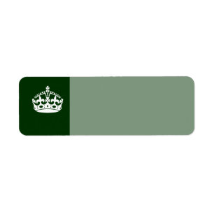 Keep Calm Crown on Green Decor Return Address Label