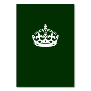Keep Calm Crown on Green Decor Table Number