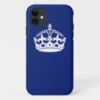 Keep Calm Crown on Navy Blue Colour