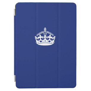 Keep Calm Crown on Navy Blue Decor iPad Air Cover