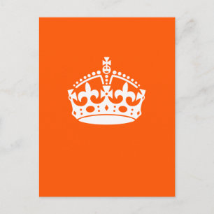 KEEP CALM CROWN on Orange Customise it Postcard