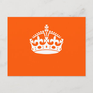 KEEP CALM CROWN on Orange Customise it Postcard