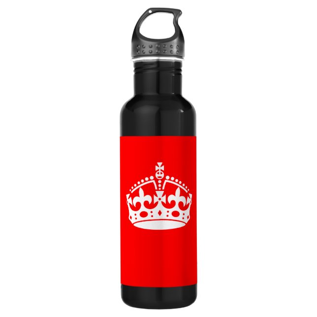 KEEP CALM CROWN on Red Customise This! 710 Ml Water Bottle (Front)