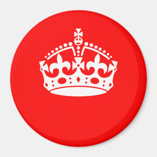 KEEP CALM CROWN on Red Customise This Magnet