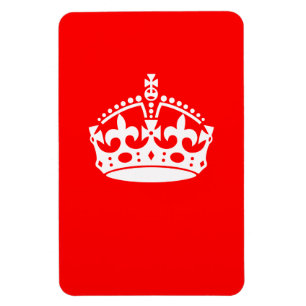 KEEP CALM CROWN on Red Customise This Magnet