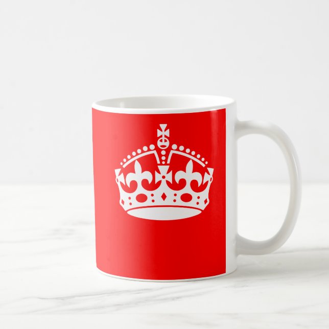 KEEP CALM CROWN on Red Decor Coffee Mug (Right)