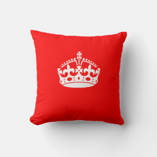 KEEP CALM CROWN on Red Decor Cushion