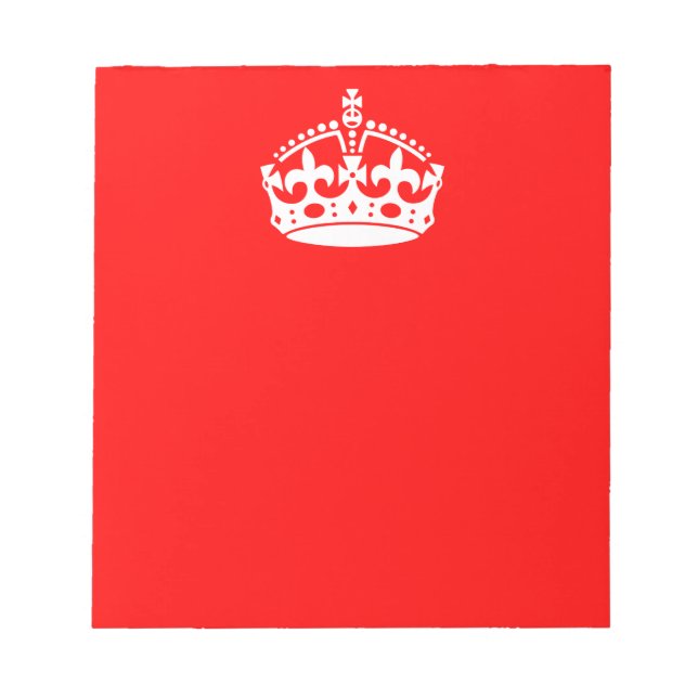 KEEP CALM CROWN on Red Decor Notepad (Front)