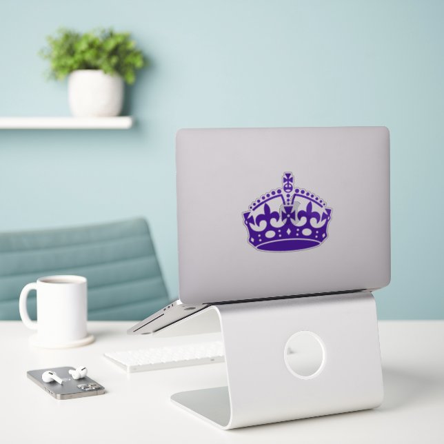 Keep Calm Crown Purple (Laptop On Desk)