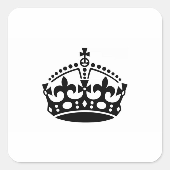 Keep Calm Crown Square Sticker (Front)