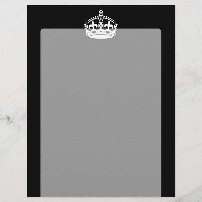 KEEP CALM CROWN Symbol on Black (Front)