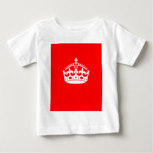 KEEP CALM CROWN Symbol on Fire Red Customise it Baby T-Shirt