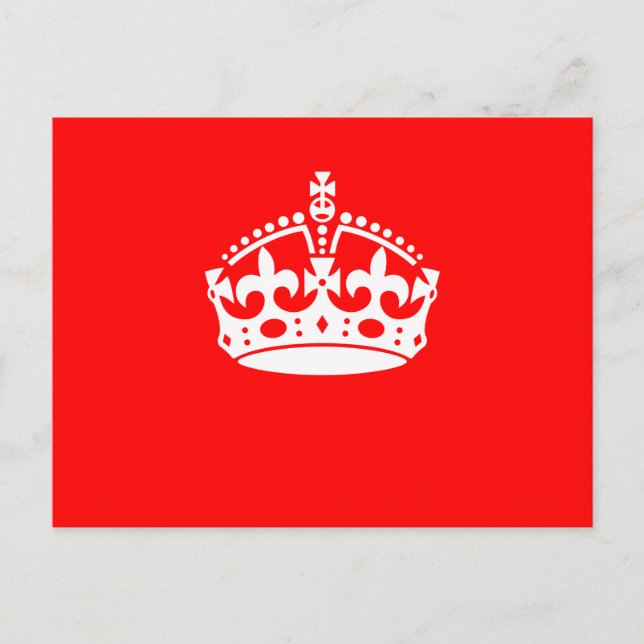 KEEP CALM CROWN Symbol on Fire Red Customise it Postcard (Front)