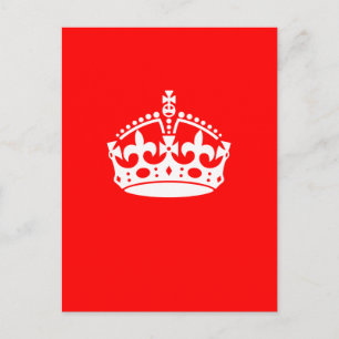 KEEP CALM CROWN Symbol on Fire Red Customise it Postcard