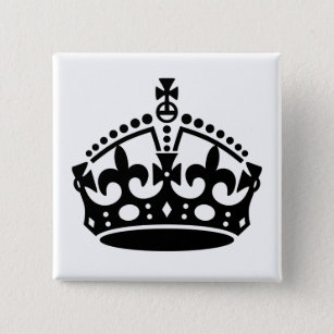 Keep Calm Crown Template 15 Cm Square Badge