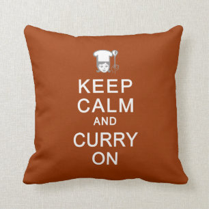 Keep Calm & Curry On custom pillow