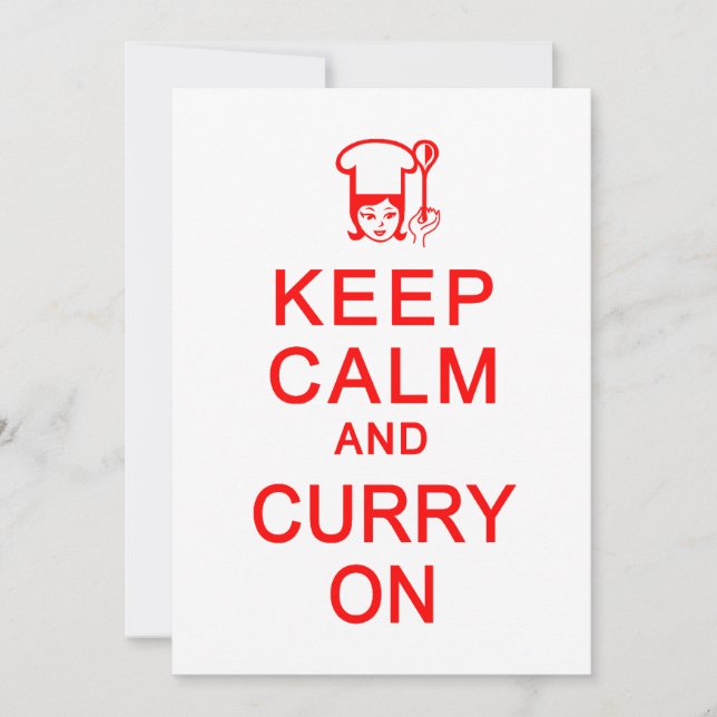 Keep Calm & Curry On invitation, customise Invitation (Front)