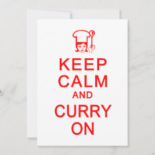 Keep Calm & Curry On invitation, customise Invitation
