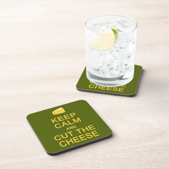 Keep Calm & Cut The Cheese custom coasters (Right Side)