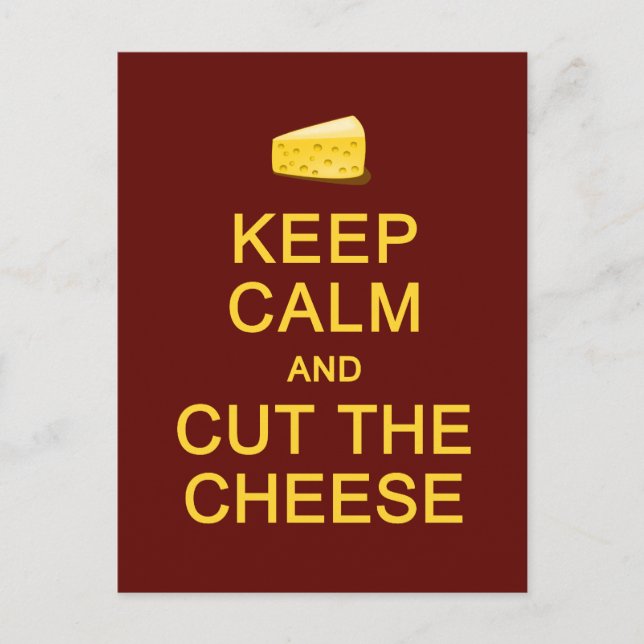 Keep Calm & Cut The Cheese postcard, customise Postcard (Front)