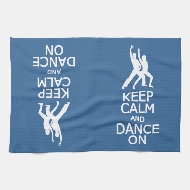 Keep Calm & Dance On custom colour kitchen towels (Horizontal)
