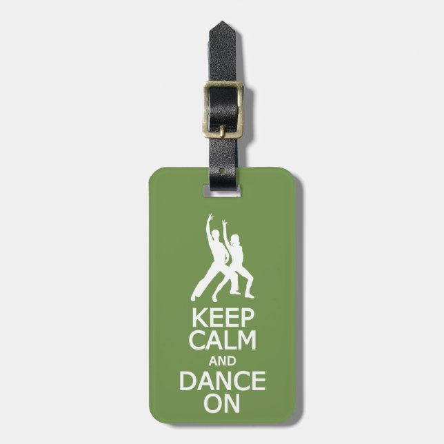 Keep Calm & Dance On custom luggage tag (Front Vertical)