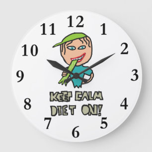 Keep Calm Diet Large Clock